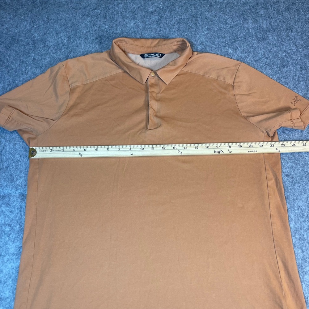 Arcteryx Eris Polo Mens XL Orange Short Sleeve Snap Placket Shirt 25216 - Picture 8 of 9